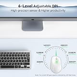 TECKNET 2.4G Wireless Mouse 4800 DPI 6 Levels USB Nano Receiver White view 2