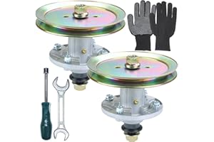 FULAIGE 2 Pack Pre-Greased GY21098 Spindle Assembly with GX20367 Pulley Replaces GY20454 John Deere Spindle AUC15811 GY20962 for John Deere 102 107S 135 D100 D130 E100 E130 LA100 LA135 S100 Tractors