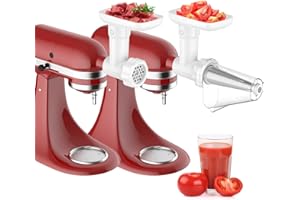 Fruit & Vegetable Strainer Attachment Set for Kitchenaid Stand Mixer, Includes Food Grinder Attachment with Sausage Stuffer Tubes and Juicer Auger, Meat Grinder Attachment for Kitchenaid by InnoMoon