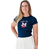 XOXO Coquette Bow Cherries Sorority Merch T-Shirt - Navy Fitted Baby Doll Tee