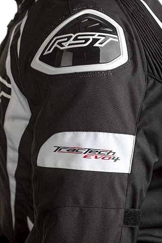 RST Tractech Evo CE Mens Black White Textile Motorcycle Jacket