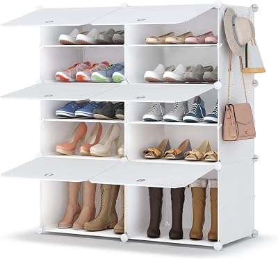 HOMIDEC 20-Pair 5-Tier Shoe Rack Storage Cabinet White 84x31.5x94.5cm