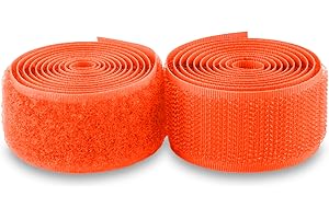SHERIFFDRINK Orange Hook and Loop Tape 1 inch Non-Adhesive Hook and Loop Orange Tape Sew On 1 Yard Length Fastener Nylon Fabric Ideal for Clothes Bags Shoes Craft DIY