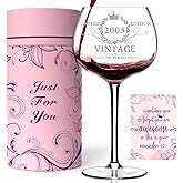 21ST Birthday Gifts for Her, Vintage 2005 Engraved 21st Wine Glass, 21 Year Old Birthday Decorations For Women, Funny 21 Bday Gifts Idea For Women, Friends, Daughter, Sister - Turning 21 Present