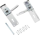 Merriway Bright Aluminium Lock Handle Set 150 mm Grey view 4