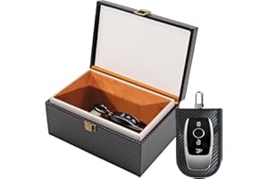 OMKHE Faraday Box for Car Keys, Faraday Key Fob Protector Box, Anti Theft Car Keys Faraday Cage, Keyless Entry Protector Faraday Pouch for Key fob, RFID Signal Blocking Box(Black,S)