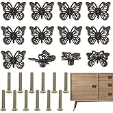 AHANDMAKER 12 Pcs Vintage Butterfly Cabinet Knobs Antique Bronze Decorative Drawer Pulls for Dresser Wardrobe Jewelry Box Nightstand Retro Animal Designed Furniture Hardware with Iron Screws