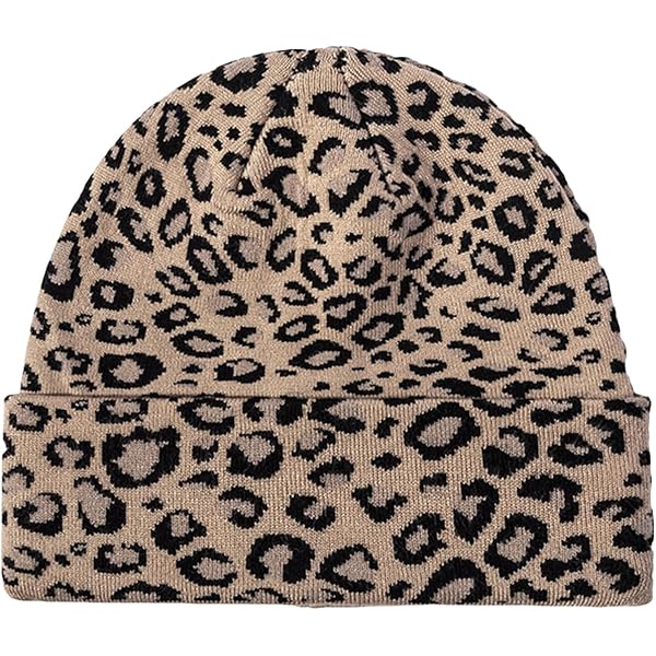 Womens Silky Soft Green Camo Leopard Print Beanie Hat Knit  display picture 2