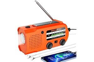 LEATON EmergencyHand Crank Weather Radio with NOAA/AM/FM, Solar Radio, 5000MAH Rechargeable Battery Powered with USB Charging, SOS Alarm,Flashlight, & LED Reading Lamp for Camping Survival Home
