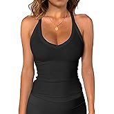 iGENJUN Workout Tops for Women Racerback Basic Tank Summer 2025 Camisole V Neck Slim Fit Ribbed Sleeveless