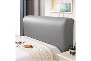KFBVDR PU Leather Headboard Cover Stretch All-Inclusive Bed Headboard Slipcover Universal Dust-Proof Decorative Furniture Cover (Gray,200cm(78.74inch))
