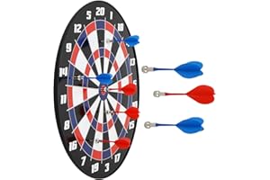 Win SPORTS Magnetic Dart Board Game - Darts and Kids Dart Board Set,16 Inch Dart Board with 8 Strong Magnet Darts of 2 Colors,Best Kids Toy Gift Indoor Outdoor Games for Family and Friends