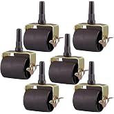 Bed Casters, Bed Frame Wheels Rollers for Bed Replacement Parts (6 Pcs) | Heavy Capacity Bed Roller Wheels, Bed Replacement with Brakes, Bed Frame Set of 6, 1200Lbs