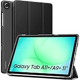 MoKo Case for Galaxy Tab A11+ Plus/A9+ 11-Inch 2025/2023, Slim Stand Protective Smart Cover with Hard PC Translucent Back She