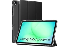 MoKo Case for Galaxy Tab A11+ Plus/A9+ 11-Inch 2025/2023, Slim Stand Protective Smart Cover with Hard PC Translucent Back She
