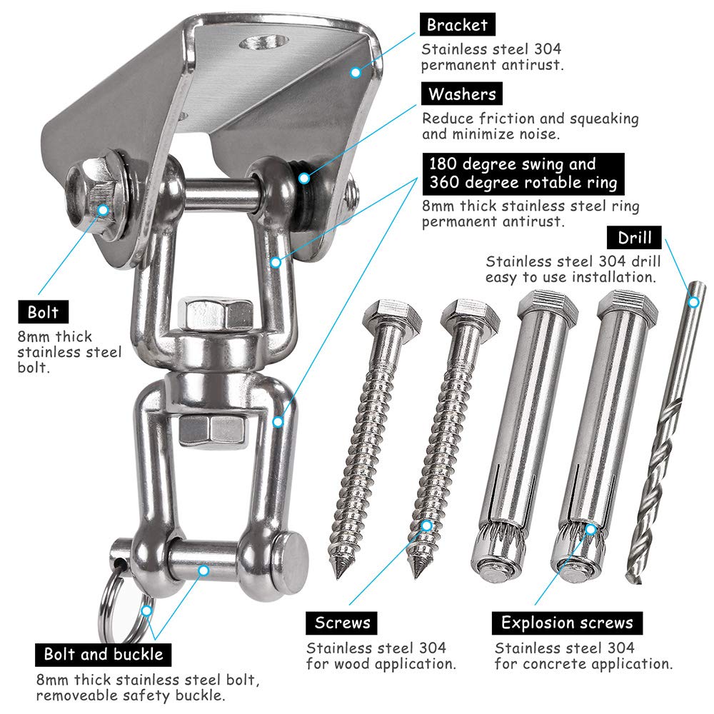 Boxing Heavy Duty Swing Hooks With 4 Screw For Concrete Ceiling