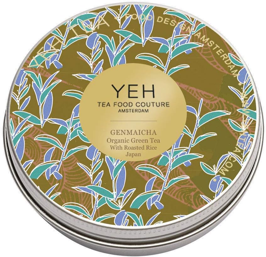 Yeh Tea Food Couture Genmaicha - Organic Green Leaf with Roasted Brown Rice -Pop-Corn Tea – Full, Creamy Flavour & Savory Aroma - Sustainable, Healthy Drinks - Gourmet Quality Blend - 45g