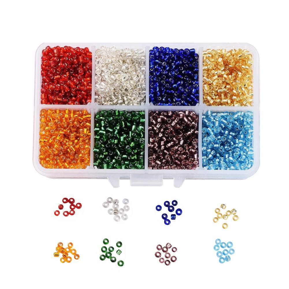 Craftdady 4200pcs 8/0 Glass Seed Beads 3mm Pony Craft Seed Beads for Jewelry Making Art Craft DIY Decoration, Mixed Colors