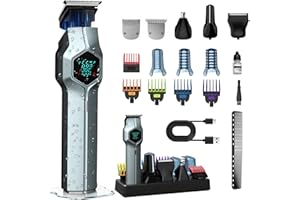 TRIMX Beard Trimmer for Men, Magnetic Snap-on Replacement Heads & Charging Dock, IPX7 Waterproof Cordless Hair Clippers, Mens