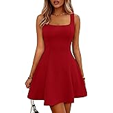 ANRABESS Women Summer Sleeveless Square Neck Cocktail Dress 2026 A-Line Casual Formal Beach Vacation Party Mini Dress