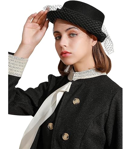100% Wool Felt Cloche Bucket Bowler Hat Winter Vintage Bow Fedora Fascinator Women main image 2
