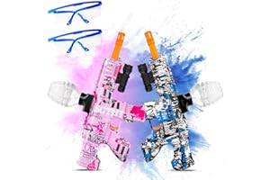 MULTFORD Electric Gel Ball Blaster, Manual & Automatic Gel Ball, Rechargeable Splatter Ball Blaster for Outdoor Activities Team Game for 18+ （Pink&Blue）