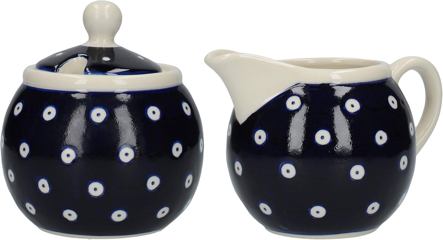 London Pottery Out of the Blue Milk Jug and Sugar Bowl Set with Circles