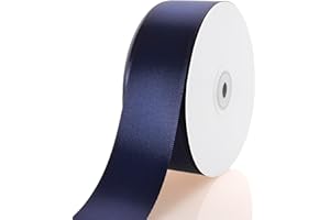CUQIG 1-1/2 Inch Navy Blue Ribbon, 50 Yards Craft Polyester Satin Ribbon Perfect for Gift Wrapping, Handmade Roses, Wedding Party Decorations and DIY Crafts