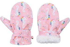 American Trends Lined Fleece Toddler Mittens Winter Warm Gloves Child Ski Waterproof Snow Baby Mittens for Boys Girls