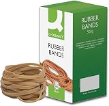 Q-Connect Rubber Bands No.69 150 x 6mm 500g Natural Yellow Grey Brown White