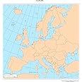 Gifts Delight Laminated 24x25 Poster: Physical Map - Europe Map with Cities - Blank Outline map of Europe-