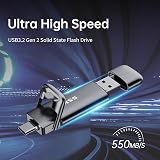 SSK 128GB USB C Dual USB 3.2 Gen2 External SSD 550MB/s 500MB/s view 2