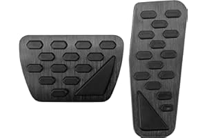 BOYUER for Jeep Wrangler JL 2018-2025/Gladiator JT 2020-2025 2PCS Aluminum Anti-Slip No Drilling Brake and Gas Accelerator Pedal Pad Cover Foot Pedal Pads Kit Interior Decoration Accessories(BLACK)