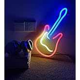 Guitar Neon Sign for Bedroom Art Guitar Decor Neon Lights for Christmas Halloween Wedding Valentine's Day Party Bar Club Home Decoration, Lounge Office Operated by USB