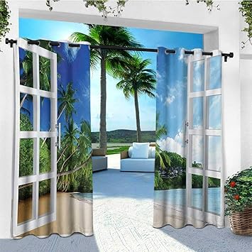 Amazon Com Tropical Outdoor Curtain Modern Lush Greenery