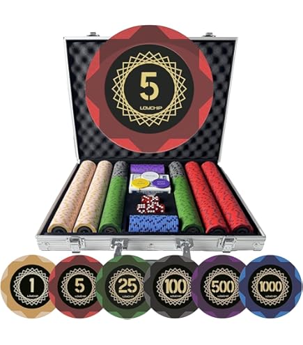 HEITOK Pokerset 500 Professionele Pokerchips 14g Clay Composite - Luxe Polycarbonaat Koffer & Metalen Dealer Button voor Texas Hold'em Avonden