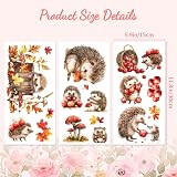 Peacoblue Rub on Transfer Decals Hedgehog Apple Trees 6"x12" 3Pcs view 2