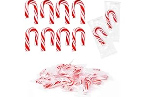 Gift Boutique 100 Pack Christmas Mini Candy Canes Individually Wrapped Peppermint Flavor Red & White Cane Holiday Treats Xmas Decorations Gifts Party