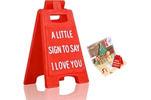 Romantic I Love You Sign, Valentine's Day Gifts, Red Wooden I Love You Desk Decor, Mini Sign Decoration Romantic Gift for Bir