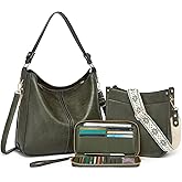 Purses for Women 3PCS, Crossbody Bags Set Large Leather Purse Shoulder Handbags with Wallet Adjustable Straps for Ladies Tote