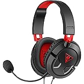 Turtle Beach Recon 50 Wired Multiplatform Gaming Headset for PC, PS5, Xbox | PlayStation, PS4, Xbox Series X|S, PC Splitter Cable, Removable Mic, 40mm Speakers, In-Line Controls, Lightweight, Black Red