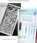 Grace Store 14 Pcs Clear Plastic Drawer Organiser Trays 4 Sizes Desk Kitchen view 6