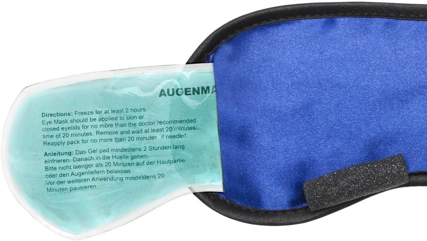 Sleeping mask with Cooling pad Sleeping Eye mask Night mask Sleeping Goggles with Adjustable Rubber Band and Silk Touch Cooling pad Helps with migraine - Image 4