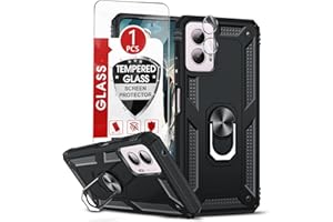 LeYi for Motorola Moto G-Power-5G-2024-Case: Moto G Power 2024 Case with Screen Protector and Camera Lens Protector, Heavy Duty Cell Phone Cover with Magnetic Stand Funda para GPower 2024 5G, Black