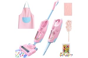 SMILESSKIDDO Kids Vacuum That Really Works - Toddler Toy Vacuum with 2 Nozzles & 5 Cleaning Set Accessories, Sound and Ball Popping Action, Pretend Play Housekeeping Toys Gifts for Girls & Boys