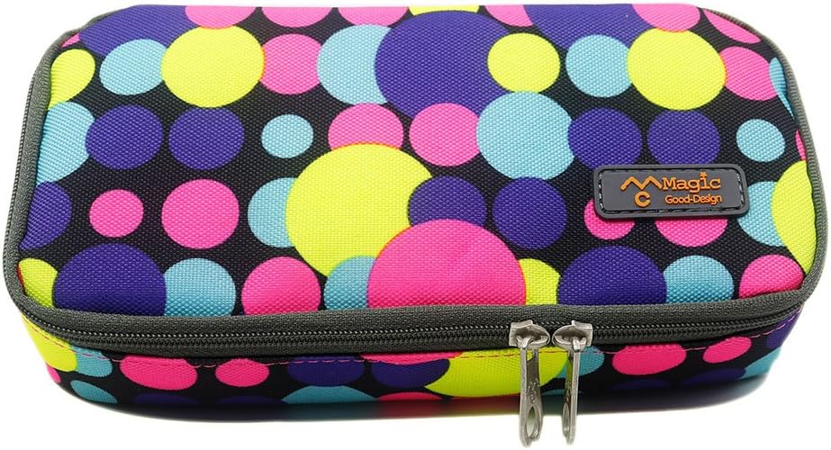 Pencil Case With Two Zippers Pen Bag Large Capacity Oxford Pencil Holder With Bright Color Practical Stationery for School And Office By FLERISE