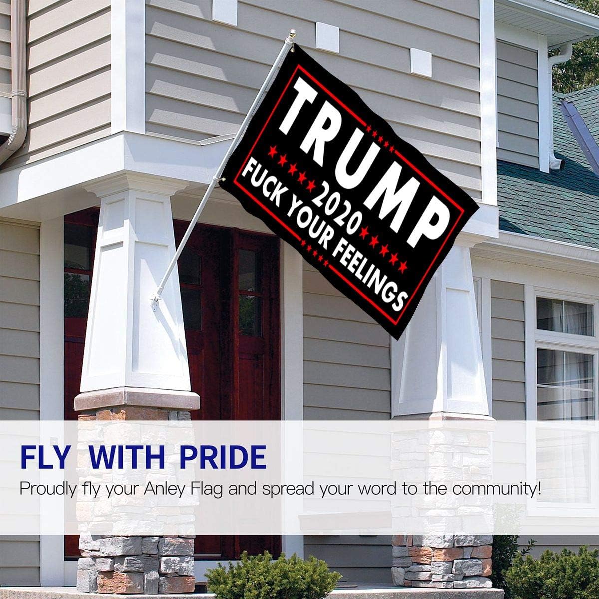 Itupzii Trump 2020 FCK Your Feeling Flag - Brass Grommets Vivid Color 3x5 Feet Home Decoration, Garden Decoration, Outdoor Decoration: Home & Kitchen