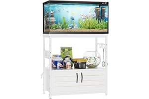 Bestier 20-29 Gallon Aquarium Stand with Power Outlets, Metal Long Fish Tank Stand with Storage Cabinet, 31.5" Lx15.7 W Repti