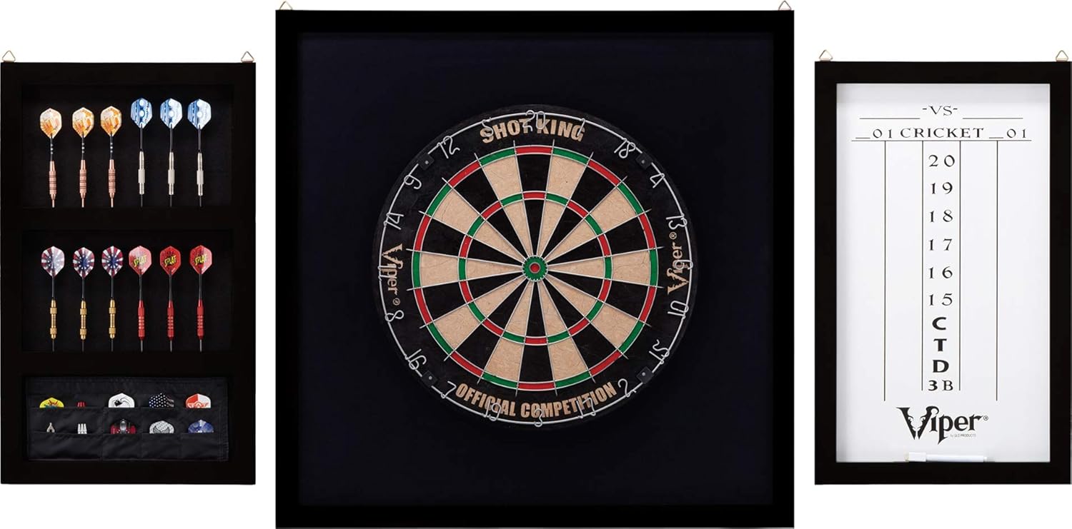 Viper Championship Wood Framed Dartboard Backboard Set, Mahogany Finish Black, 29“L x29“W x 1“H : Dart Backboards : Sports & Outdoors