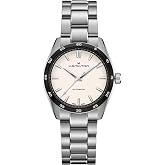 Hamilton Jazzmaster Performer Automatic Men's Watch, 38mm Case | Swiss Made, White Dial Analog Watch, WR 100m, Sapphire Crystal, 3-Hand Movement, Stainless Steel Strap, Stainless Steel Case